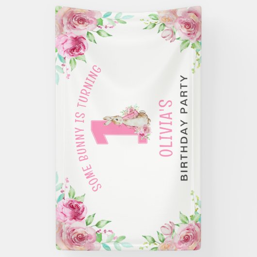 Banderoles Peter Rabbit | Première fête d'anniversaire (Vertical)