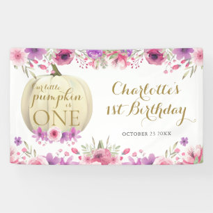 Banderoles Petit Anniversaire Fleurie Citrouille 1 an