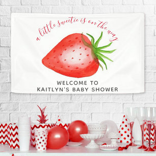 Banderoles Petit Baby shower de fraises doux Bienvenue