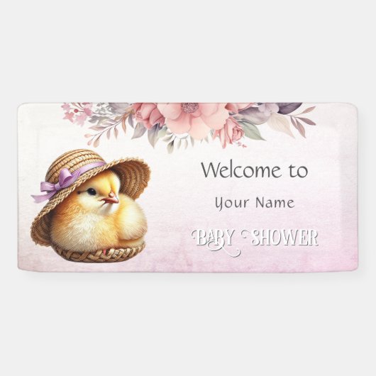 Banderoles Petit Baby shower de ruban rose brique (Horizontal)