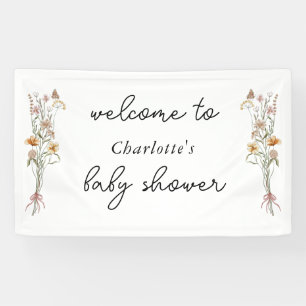 Banderoles Petit Baby shower Floral Fleur sauvage Bienvenue