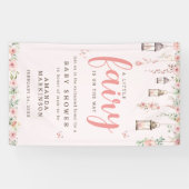 Banderoles Petit Baby shower rose Enchantée Fée (Horizontal)