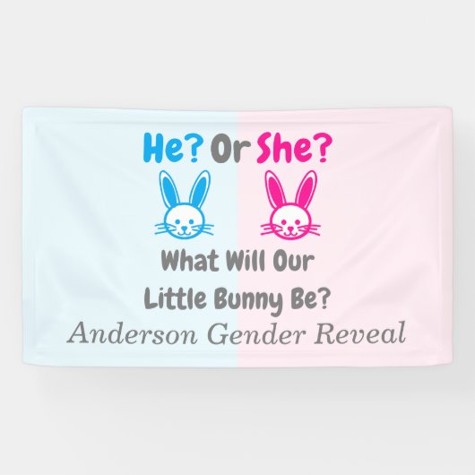 Banderoles Petit Bunny Gender Reveal (Horizontal)