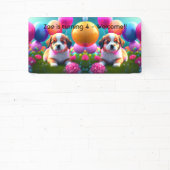 Banderoles Petit chiot avec ballons - Anniversaire de enfant  (Insitu)