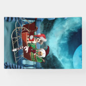 Banderoles Petit chiot et elfe de Noël (Horizontal)