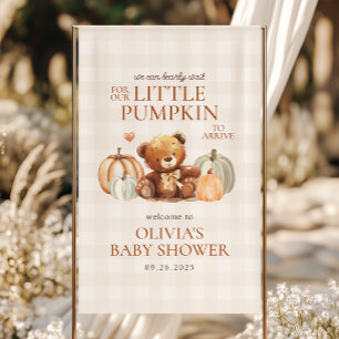 Banderoles Petit Citrouille Ours Baby shower d'automne Bienve