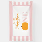 Banderoles Petit Citrouille Pastel rose Premier Anniversaire (Vertical)