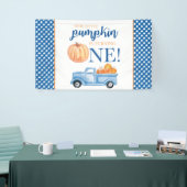 Banderoles Petit Citrouille premier anniversaire camion bleu  (Salon professionnel)