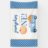 Banderoles Petit Citrouille premier anniversaire camion bleu  (Vertical)