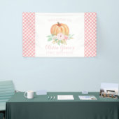 Banderoles Petit Citrouille premier anniversaire floral rose  (Salon professionnel)