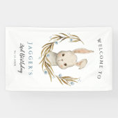 Banderoles Petit lapin lapin garçon fête d'anniversaire Bienv (Horizontal)