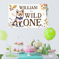 Petit loup sauvage un bois fête d'anniversaire