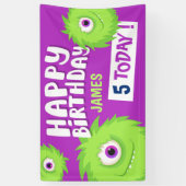 Banderoles Petit Monstre mignon violet (Vertical)