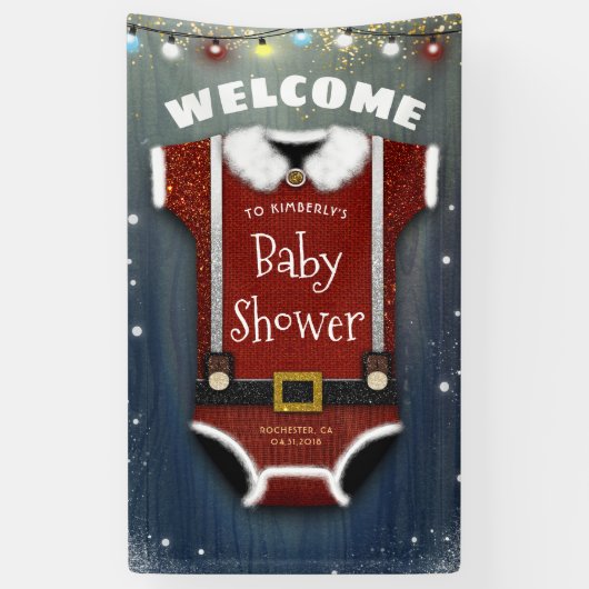 Banderoles Petit Père Noël Bodysuit pour bébé Douche d'hiver  (Vertical)