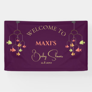 Banderoles Petit Poisson Crimson Baby shower rouge Bienvenue