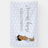 Banderoles Petit Prince Bébé Garçon bleu clair Argent (Vertical)