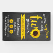 Banderoles Petit tournesol 2e fête d'anniversaire Bienvenue (Horizontal)