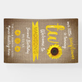 Banderoles Petit tournesol 2e fête d'anniversaire Bienvenue (Horizontal)