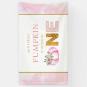 Banderoles Petite Citrouille Fleur Rose Automne Fille 1er Ann (Vertical)