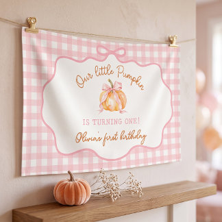 Banderoles Petite Citrouille Rose Fille Anniversaire