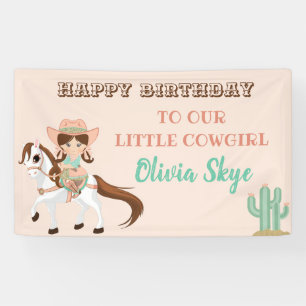 Banderoles Petite cow-girl sur l'anniversaire occidental de