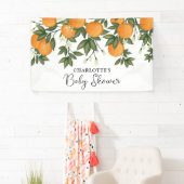 Banderoles Petite Cutie Baby shower Citrus Verdure orange (En situation)