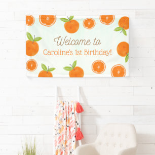 Banderoles Petite Cutie Oranges Fille Anniversaire Bienvenue