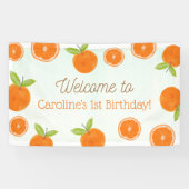 Banderoles Petite Cutie Oranges Fille Anniversaire Bienvenue (Horizontal)