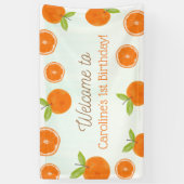 Banderoles Petite Cutie Oranges Fille Anniversaire Bienvenue (Vertical)