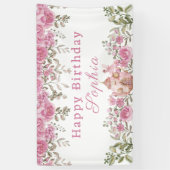 Banderoles Petite Fée Et Théière Anniversaire (Vertical)