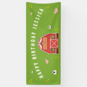 Banderoles Petite ferme à granges rouges Joyeux anniversaire (Vertical)