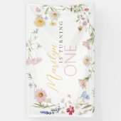 Banderoles Petite fille Fleur sauvage qui devient un annivers (Vertical)
