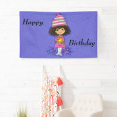 Banderoles Petite fille mignonne Bottes blanches Fleurs sur v (En situation)