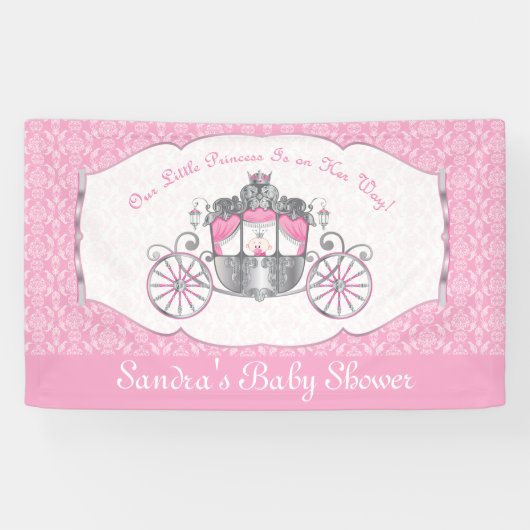 Banderoles Petite princesse, baby shower rose (Horizontal)