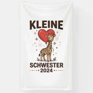 Banderoles Petite sœur 2024 Conception de sœur girafe mignonn
