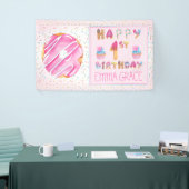 Banderoles Petites filles beignets | Cupcakes Joyeux 1er anni (Salon professionnel)