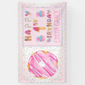 Banderoles Petites filles beignets | Cupcakes Joyeux 1er anni (Vertical)