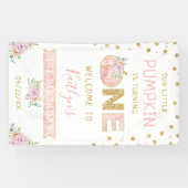 Banderoles Petites filles Citrouilles 1er anniversaire Bienve (Horizontal)