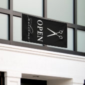 Banderoles Petits ciseaux noirs blancs Bienvenue ouvert (Bâtiment extérieur)