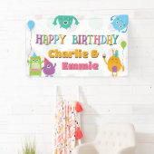 Banderoles Petits Monstres adorables Fête d'Anniversaire, N'I (En situation)