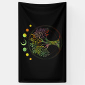 Banderoles Phases de l'arbre de vie de la lune (Vertical)