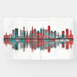 Banderoles Philadelphie Pennsylvanie Skyline