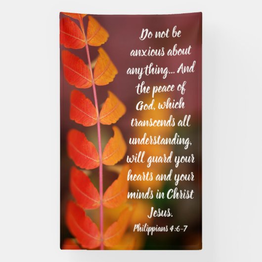 Banderoles Philippians 4:6–7 Autumn Peace Scripture Design (Verticale)