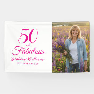 Banderoles Photo 50 ans et Fabuleux Fête d'anniversaire 50 an