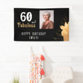 Banderoles Photo 60 ans et Fabuleux Feuillage doré pour 60e a (En situation)