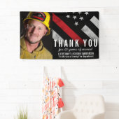 Banderoles Photo Anniversaire Red Line Firefighter Retirement (En situation)