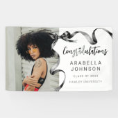 Banderoles Photo Black Bow tendance Graduation (Horizontal)