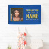 Banderoles Photo Blue Gold moderne Fête de la vie (En situation)