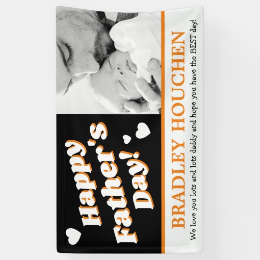 Banderoles Photo branchée Fête des pères heureuse (Vertical)