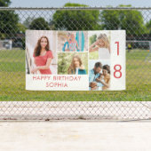 Banderoles Photo Collage 5 Photo Personnalisée 18e anniversai (En situation)